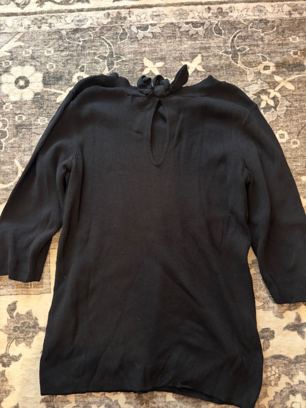 The Limited Black Long Sleeve Ribbed Knit Top